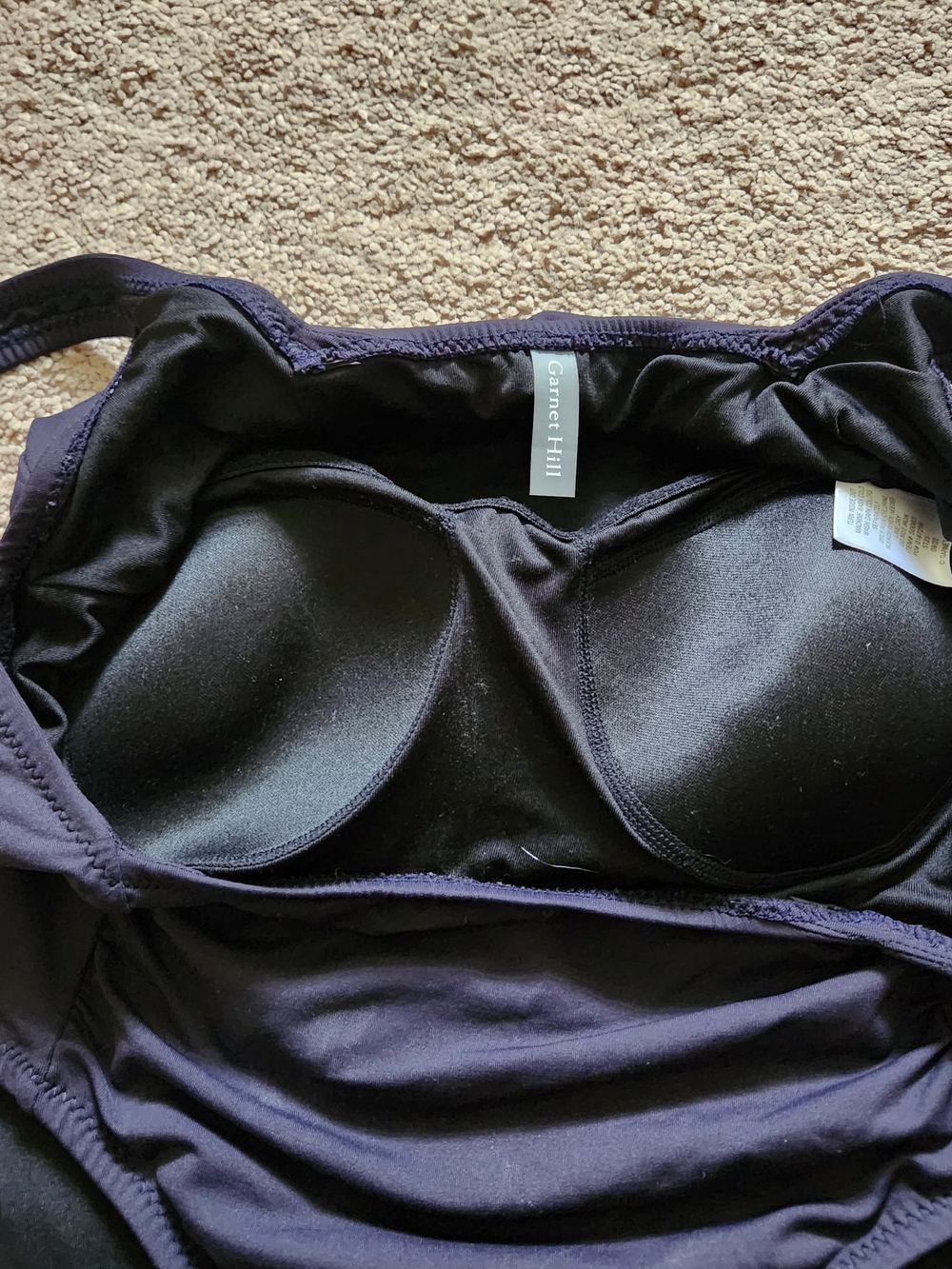 Garnet Hill Black One-Piece Swimsuit with Ruched Front - Picture 6 of 6